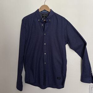 Scotch & Soda Shirt Mens Large Blue Adult Regular Check Long Sleeve Off Piste